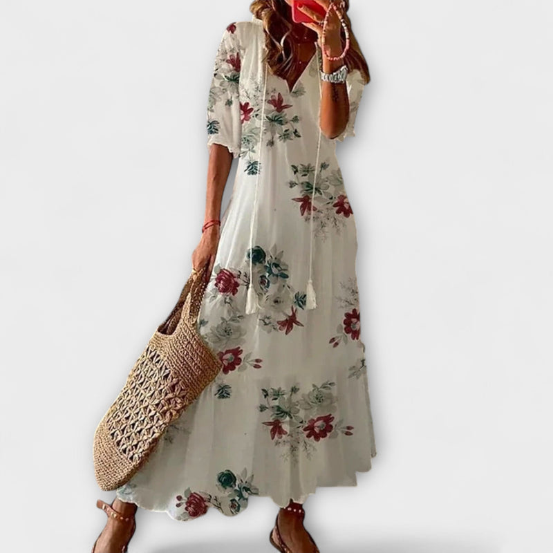 Anna – Damen Bohemian Sommerkleid mit Fließender Silhouette