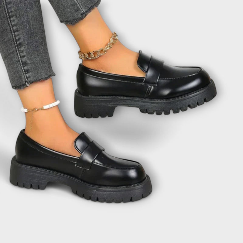 Damen Mokassin mit orthopädischem Design und Satinkeilen