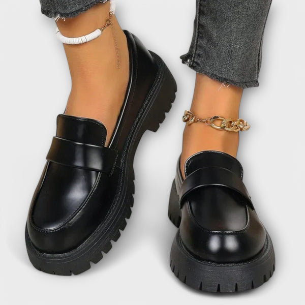 Damen Mokassin mit orthopädischem Design und Satinkeilen