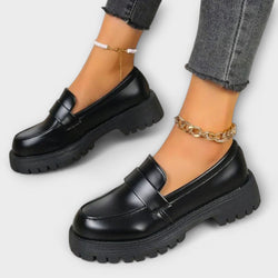 Damen Mokassin mit orthopädischem Design und Satinkeilen