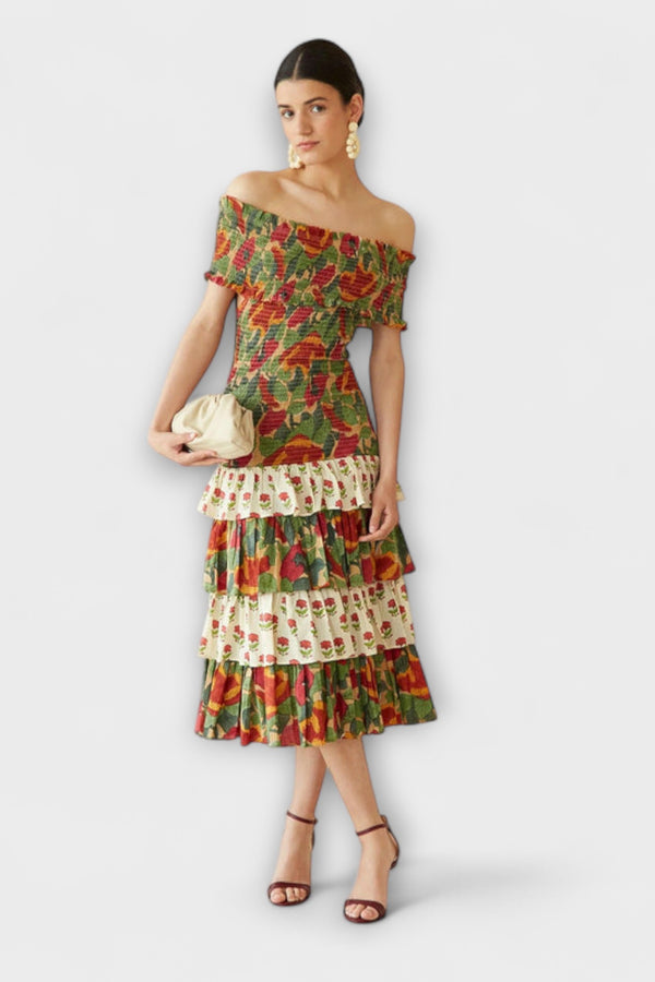 Harriet - Lebhaftes Mai-Midi-Kleid