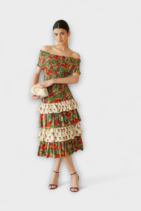 Harriet - Lebhaftes Mai-Midi-Kleid