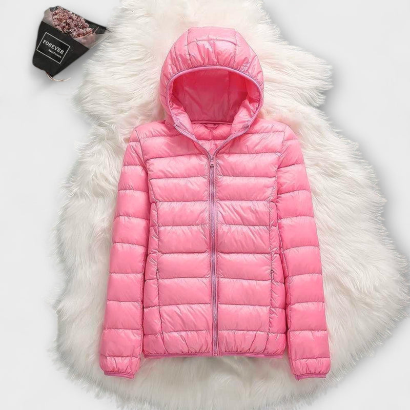 Manuela - Wasserfeste Jacke mit Weißen Entenfedern