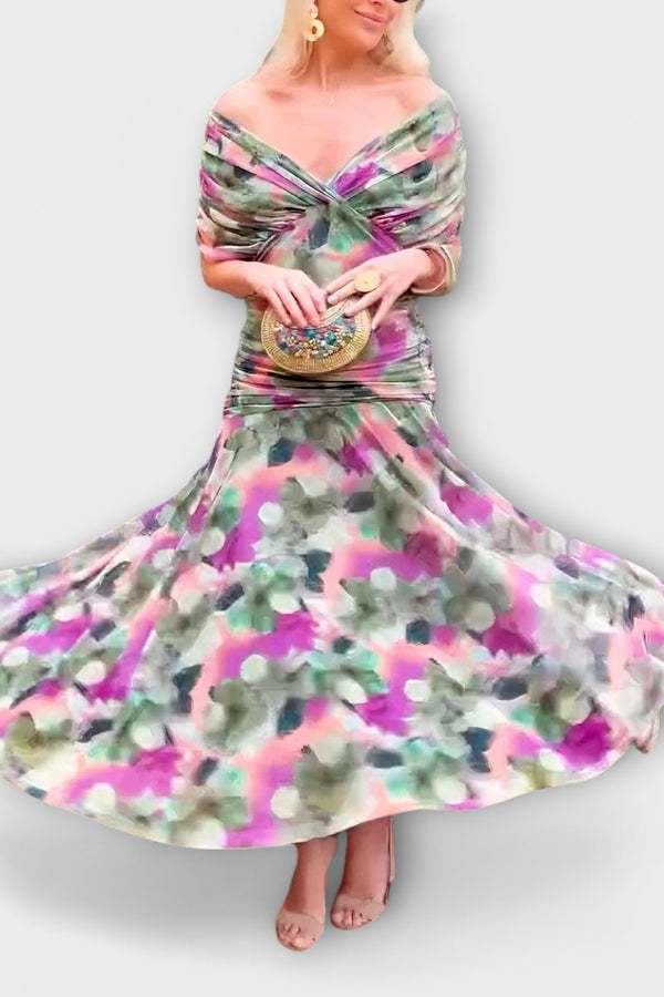 Aurora - Schickes V-Ausschnitt Maxikleid