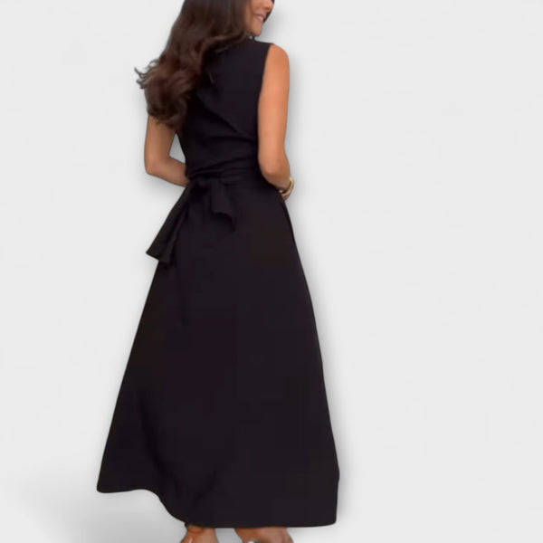 Mira - Auffälliges, einreihiges Midi-Kleid mit Bindedetail