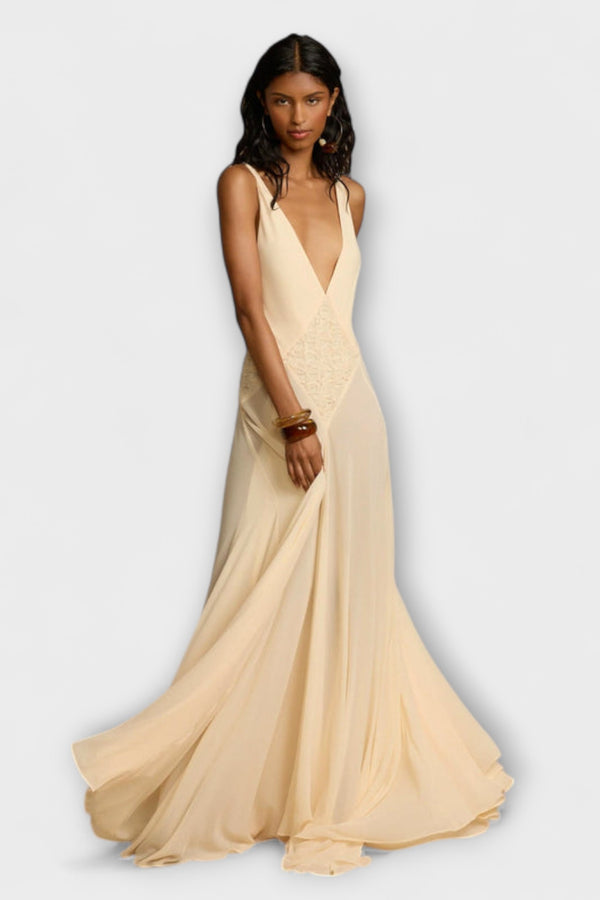 Lavinia - Maxikleid mit tiefem V-Ausschnitt