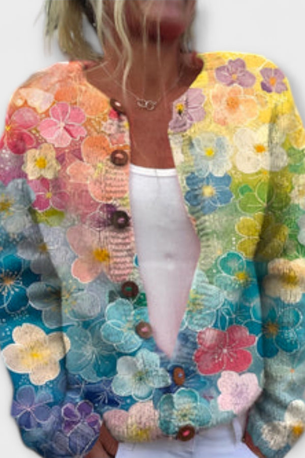 Meadows – Floraler Wollmix-Cardigan
