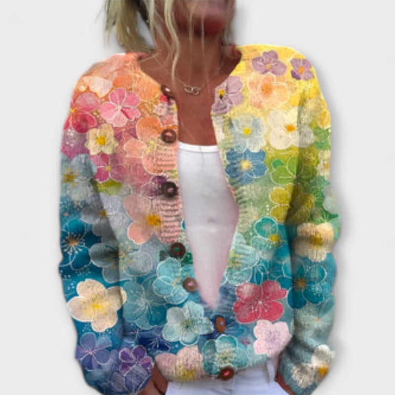Meadows – Floraler Wollmix-Cardigan