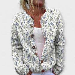 Mira – Blumen-Cardigan aus Wollmischung