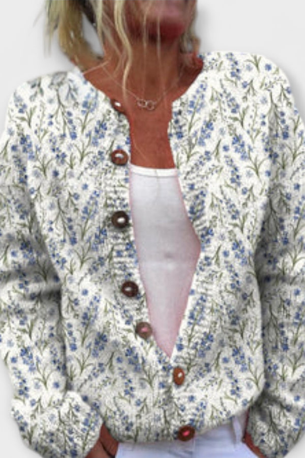 Mira – Blumen-Cardigan aus Wollmischung