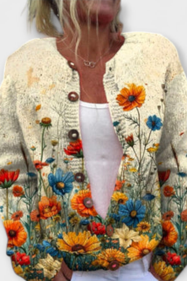 Nalea – Strick-Cardigan mit Blütendesign