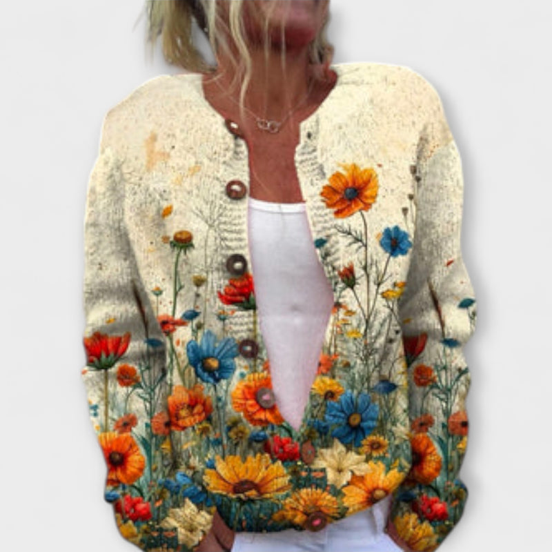 Nalea – Strick-Cardigan mit Blütendesign