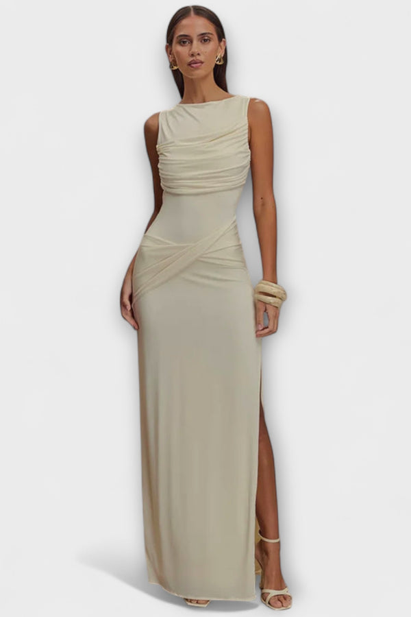 Rieke - Stylisches Maxikleid mit hohem Beinschlitz