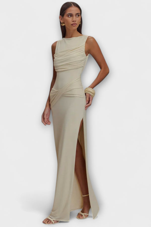 Rieke - Stylisches Maxikleid mit hohem Beinschlitz