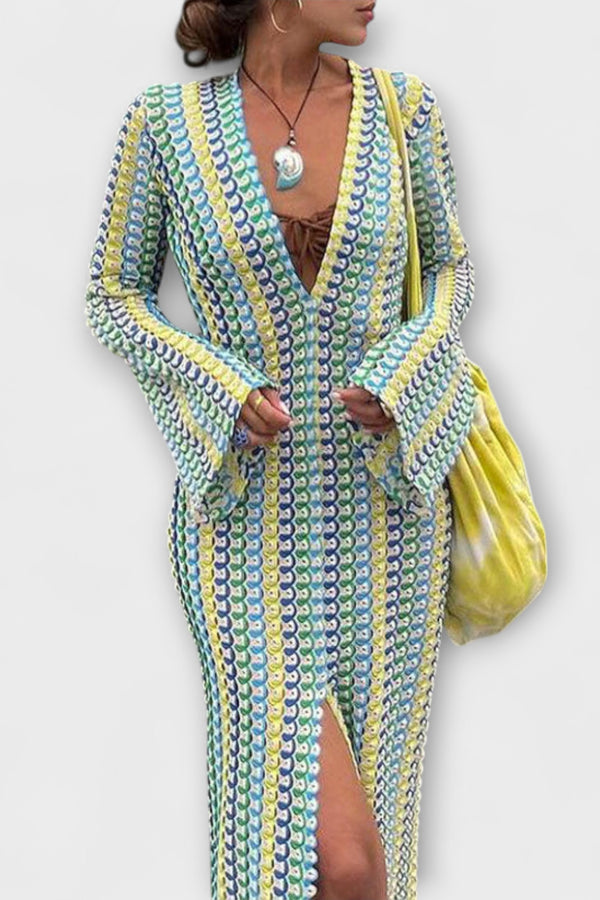 Elina – Maxikleid mit V-Ausschnitt und Urlaubsflair