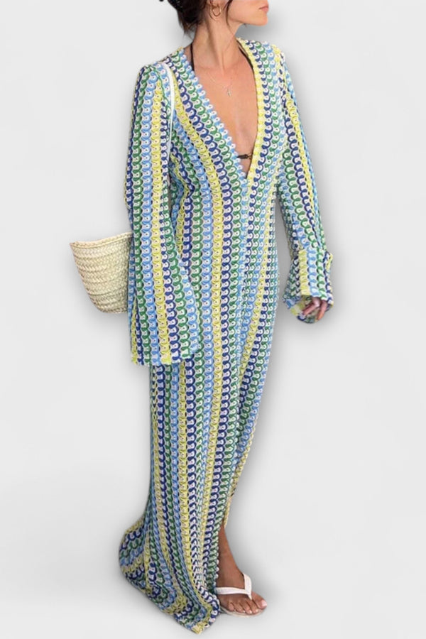 Elina – Maxikleid mit V-Ausschnitt und Urlaubsflair