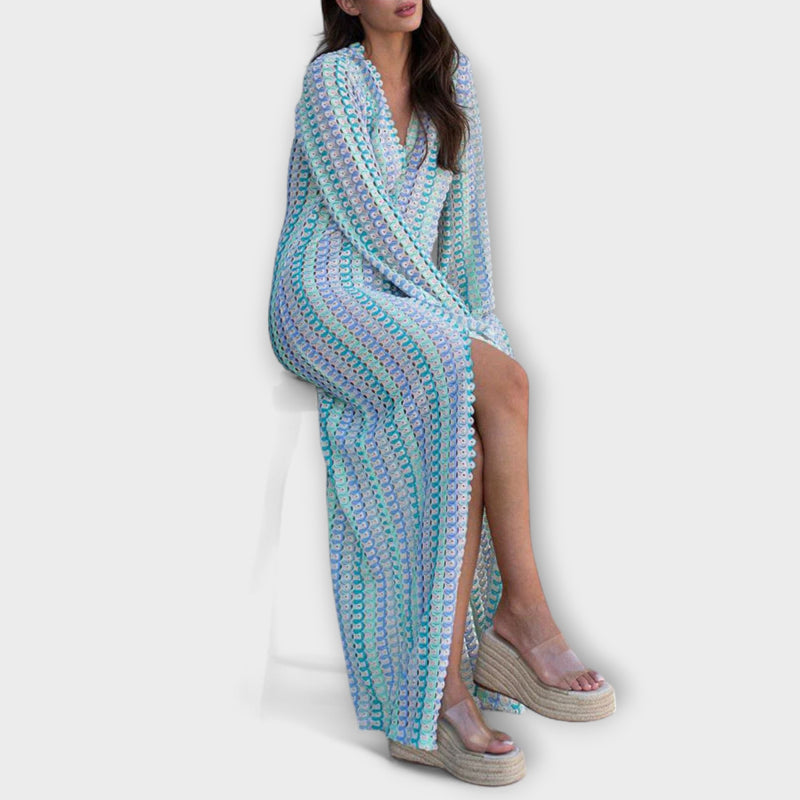 Elina – Maxikleid mit V-Ausschnitt und Urlaubsflair