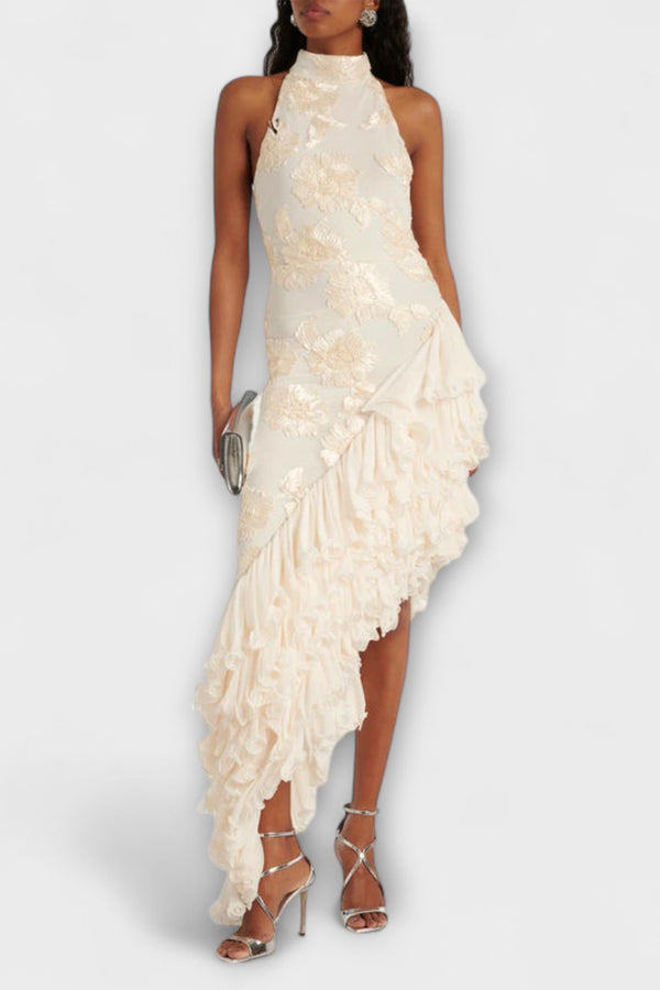 Karen - Maxikleid mit floralen Applikationen