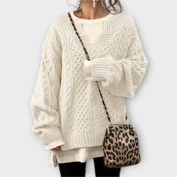 Lili - Übergroßer Strickpullover mit Zopfmuster