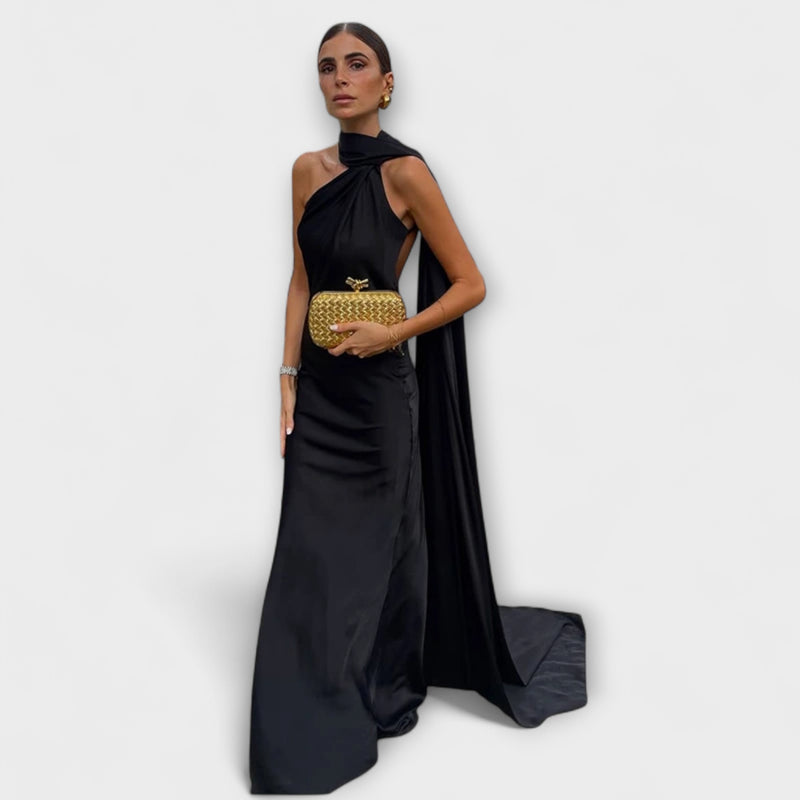 Schickes Off-Shoulder Halter Maxikleid