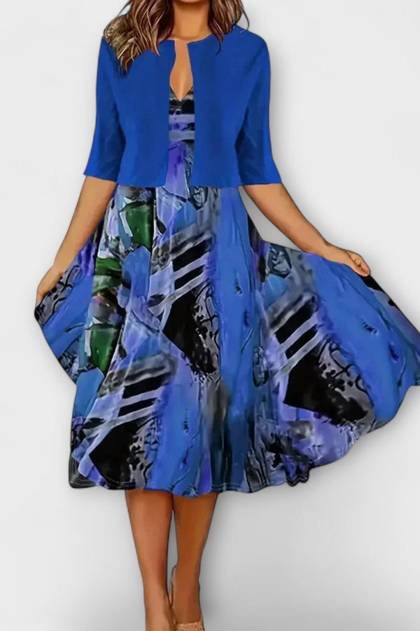 Damen Midi Kleid mit Blazer