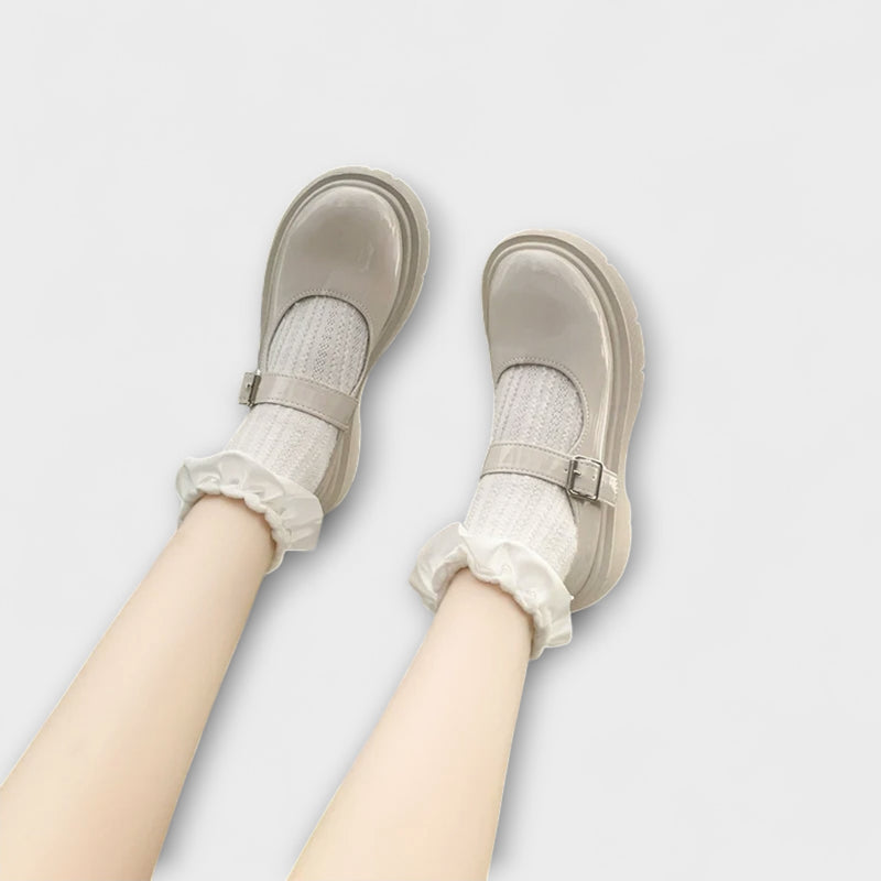 Pearl - Luxus Perlen Mary Jane Leder Schuhe