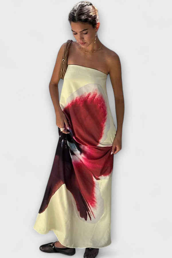 Schickes Off-Shoulder Ärmelloses Maxikleid