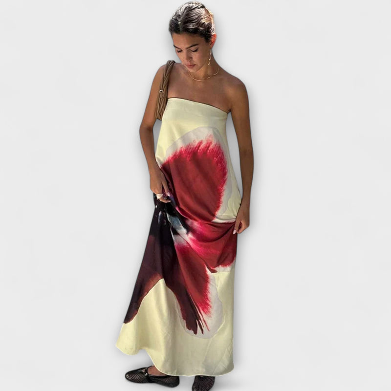 Schickes Off-Shoulder Ärmelloses Maxikleid