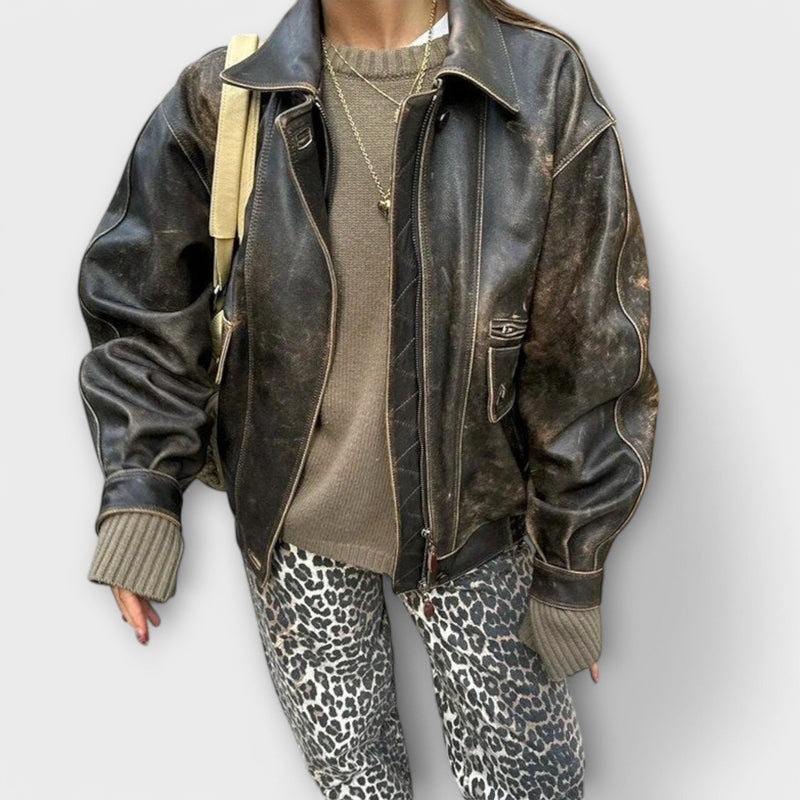 Chandra - Vintage-Jeans mit Leopardenmuster