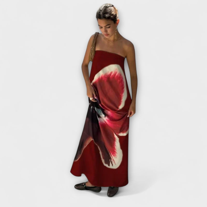 Schickes Off-Shoulder Ärmelloses Maxikleid