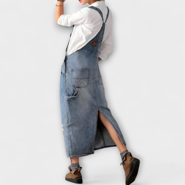 Alexa - Maxikleid im Denim-Stil