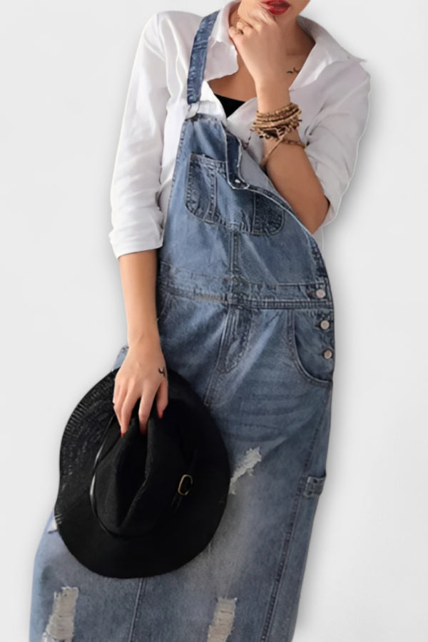 Alexa - Maxikleid im Denim-Stil