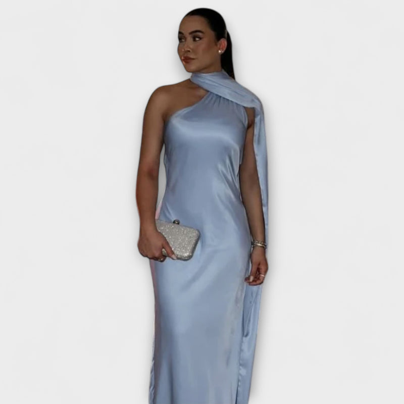 Schickes Off-Shoulder Halter Maxikleid