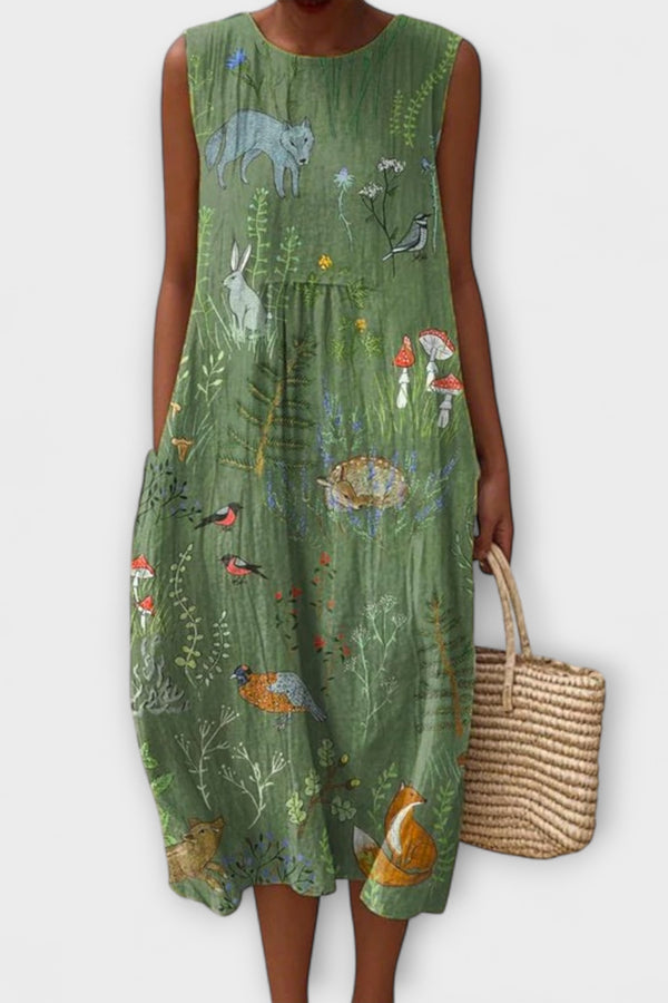 Lila - Alltags-Midi-Kleid