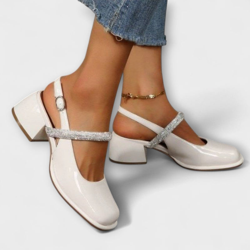 Celandra - Mary Janes mit Glitzer-Riemen und Blockabsatz