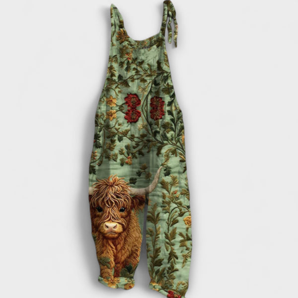 Alice – Vintage Jumpsuit mit Blumenstickerei