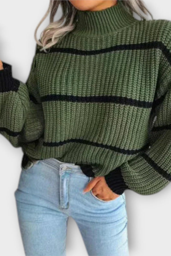 Chavala - Rollkragenpullover mit Streifen