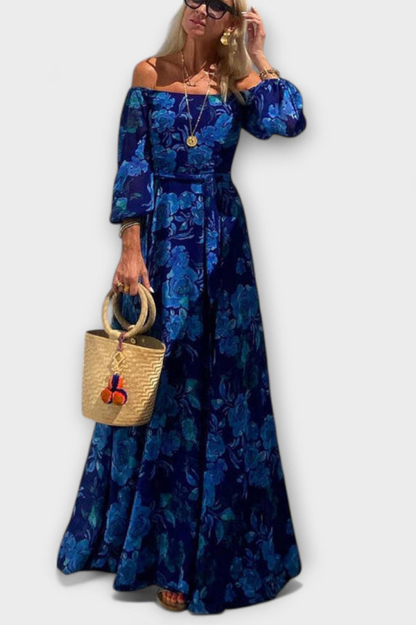 Juniper - Florales Off-Shoulder Smocked Maxikleid