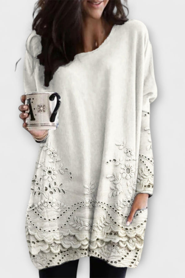 Riley – Bedruckter Pullover Mit Stickerei