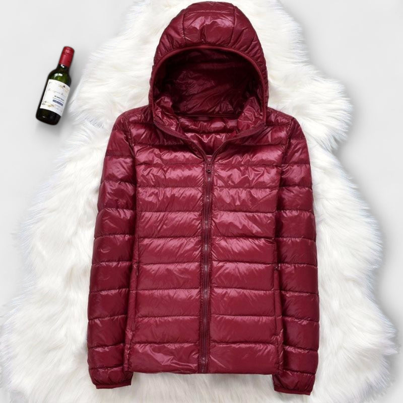 Manuela - Wasserfeste Jacke mit Weißen Entenfedern