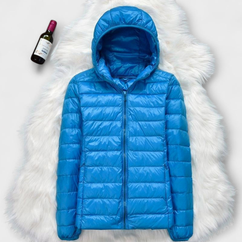 Manuela - Wasserfeste Jacke mit Weißen Entenfedern