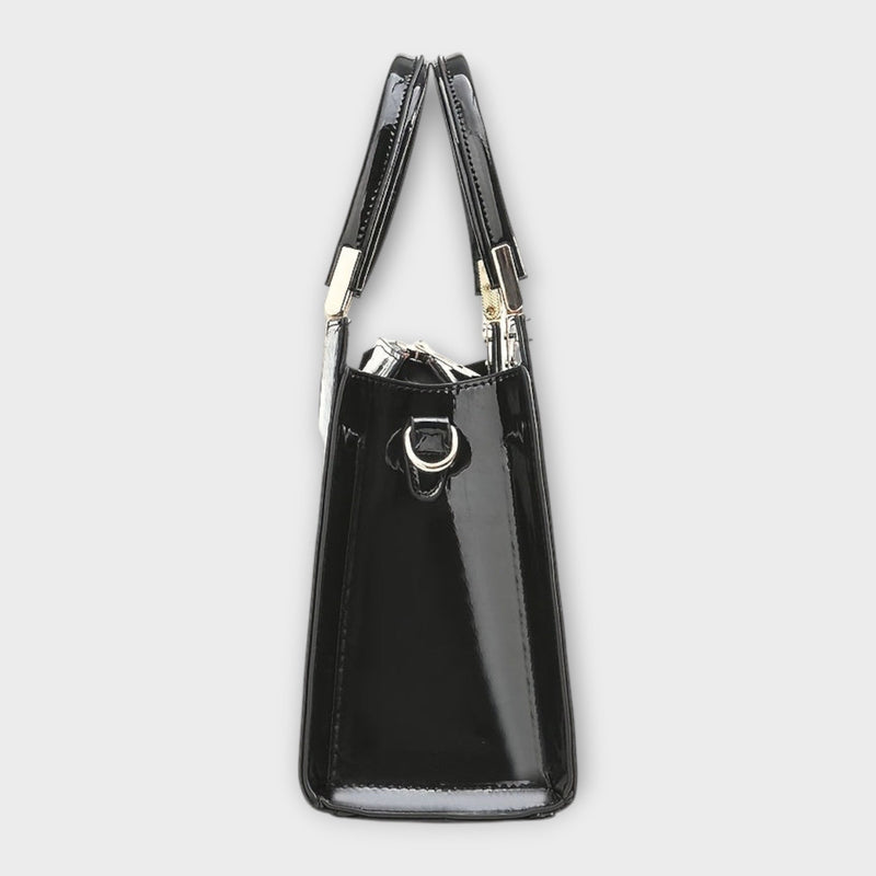 Lora. -  Glänzende Krokodilledermuster-Handtasche