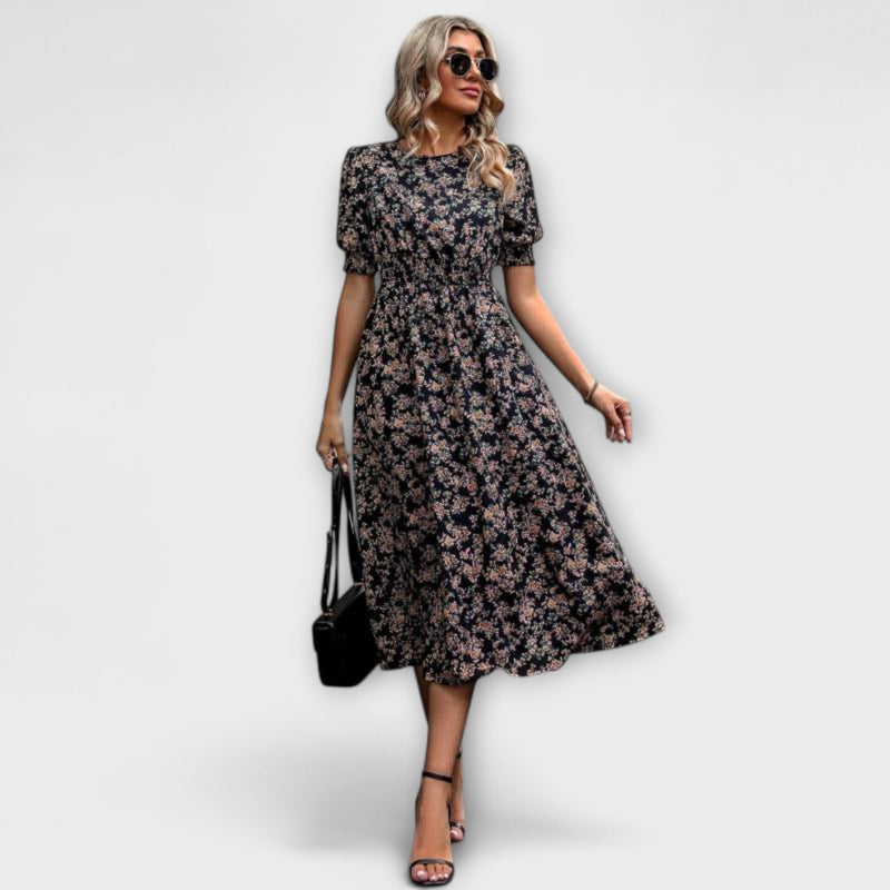 Amelia - Kleid mit Rundhalsausschnitt und Blumenmuster