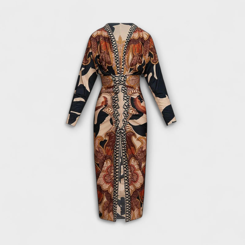 Cleo – Dolman-Midikleid mit brasilianischem Print