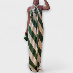 Marlowe - Streifenmuster Halter Rückenfreies Maxikleid