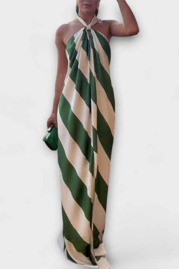 Marlowe - Streifenmuster Halter Rückenfreies Maxikleid