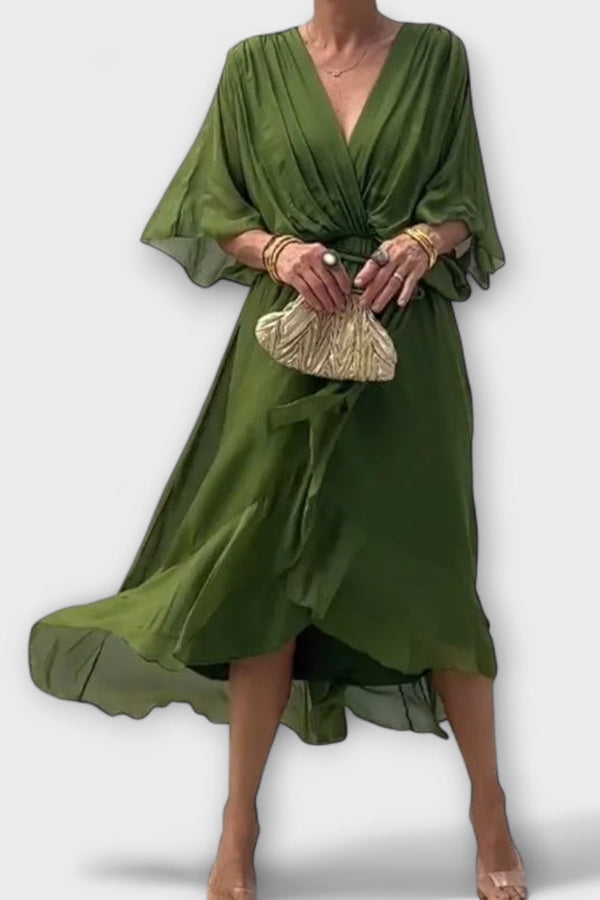 Amoura - Chiffonkleid mit V-Ausschnitt