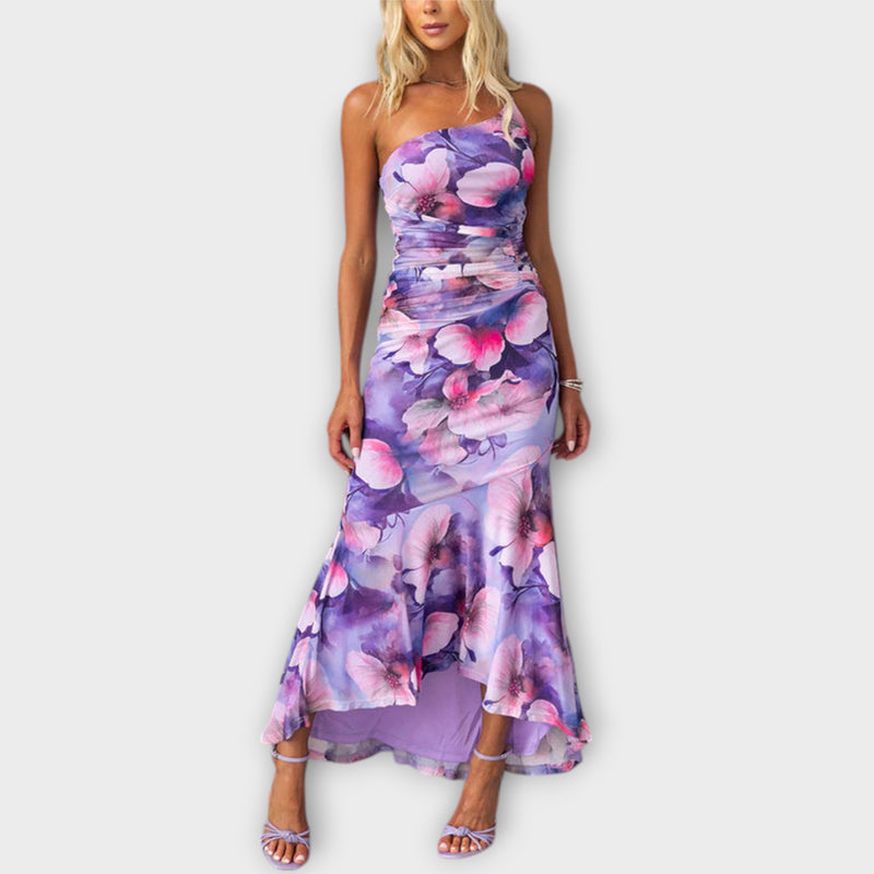 Pia - Maxikleid mit einseitiger Raffung
