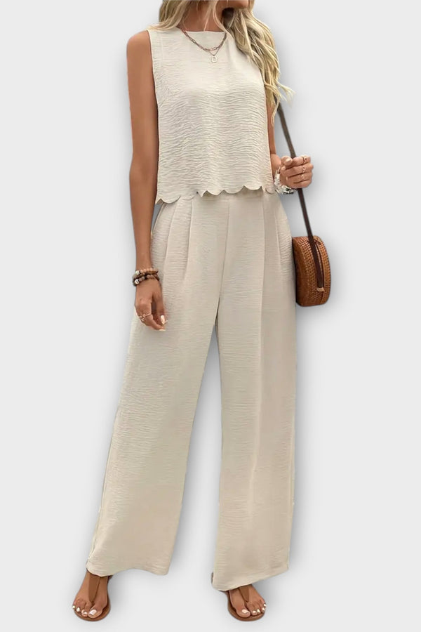 Valeria - Weste mit Blütenblattrand & Lange Hose