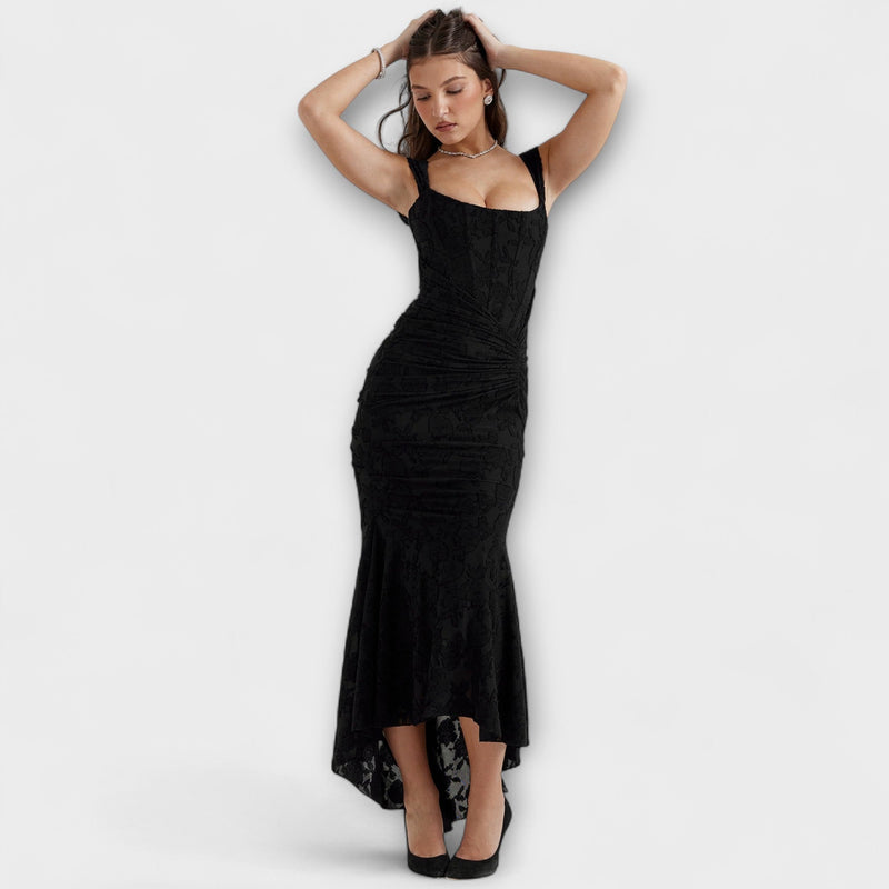 Renske - Langes Kleid mit Eleganten und Raffinierten Korsett